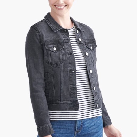 J Crew Women’s Black Denim Button Down Jacket